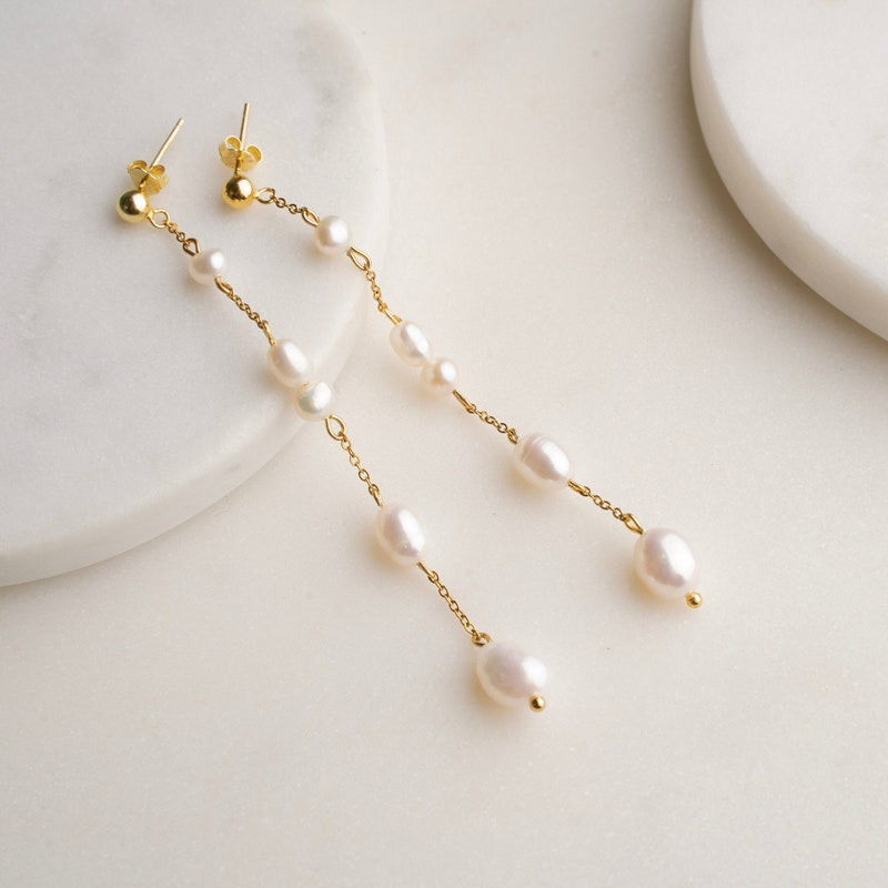 Pearl Drop Earrings - Etsy