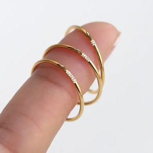 AIR Thin Gold Ring Band, Cz Diamond, Simple Wedding Band, Minimalist Delicate Stackable Rings, Dainty Ring, Thumb Ring, Waterproof, Gift