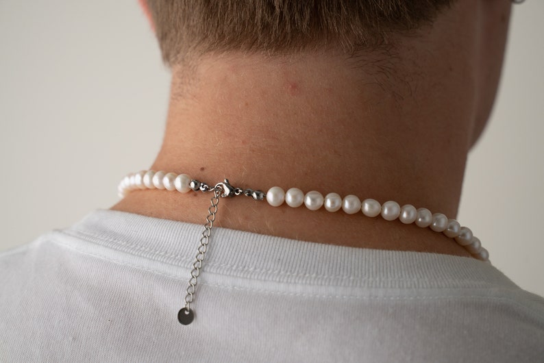 RYLIE 8mm Mens Pearl Necklace Real Freshwater Pearl Necklace Etsy