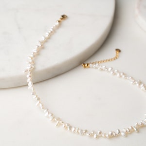 AVERY Irregular Pearl Necklace, Baroque Pearl Necklace, Freshwater Pearl Choker for Women, Top Drill Pearl Necklace, Gift for Her