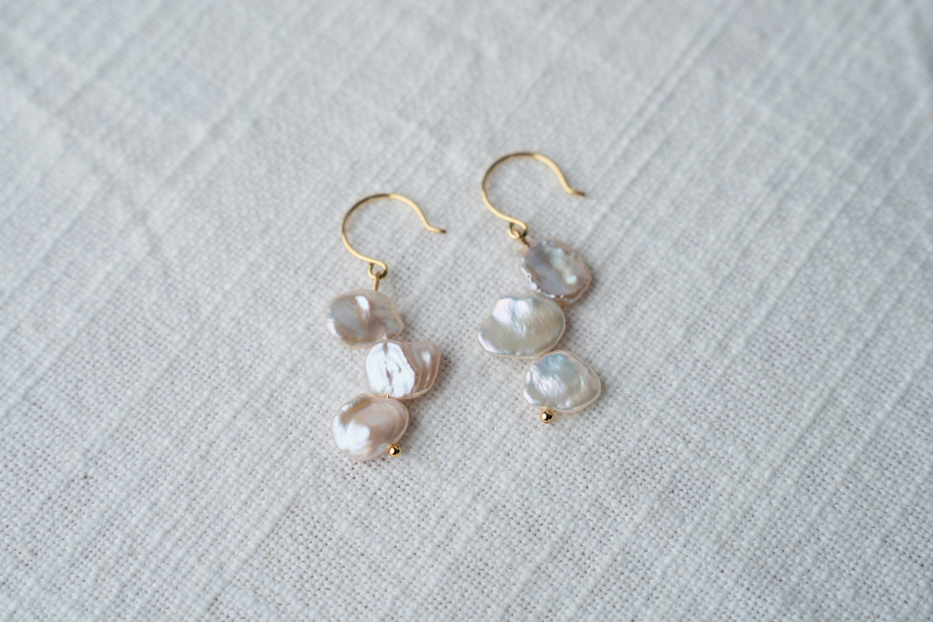 GIGI Sterling Silver Keshi Pearl Drop Earrings, Real