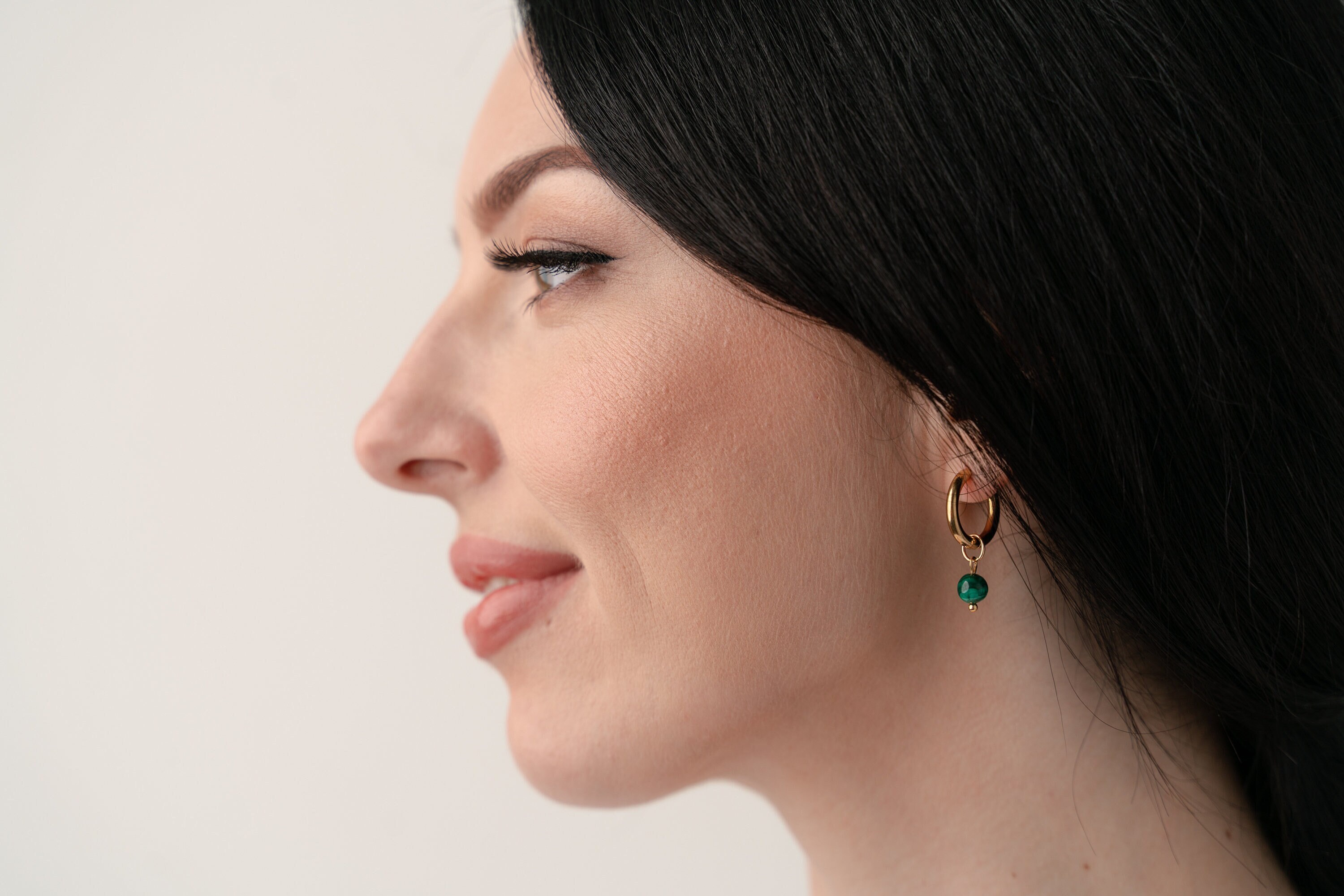 NINA (15 Styles) Natural Stone Hoop Earrings With Charm