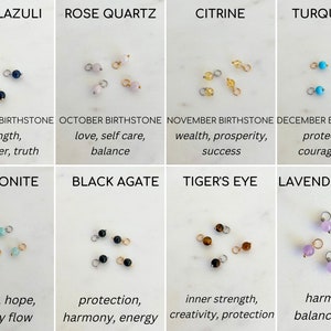 ANN 15 Styles Natural Stone Add On Charm, Personalized Jewelry, Birthmonth Jewelry, Earring Charm for Hoops, Necklace Charm,Gemstone Charm image 6