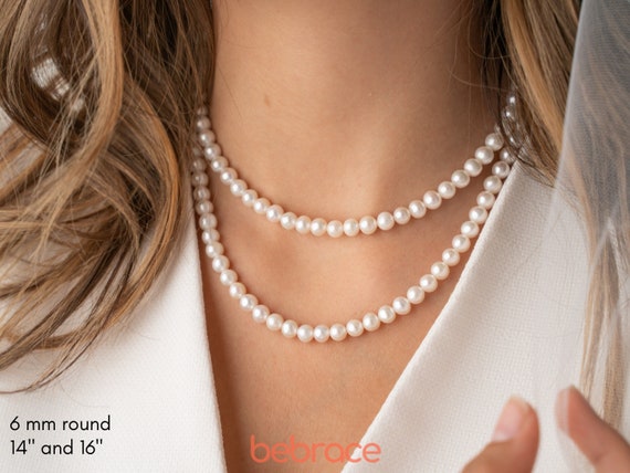 Real pearl choker necklace discount