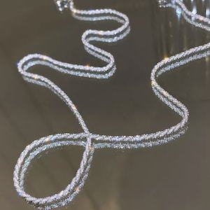 ADELE Silver Sparkling Necklace, Glitter Twisted Chain, Gold Shimmering Necklace, Minimalist Necklace, Delicate Necklace, Bridesmaids Gift