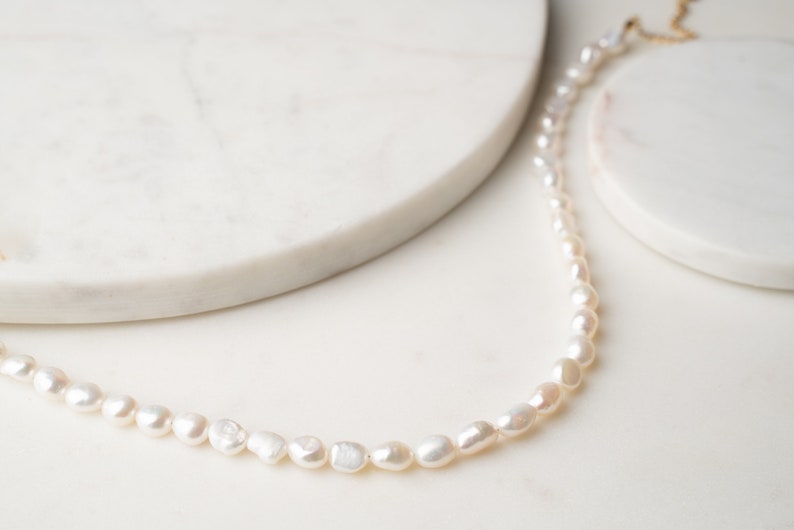 baroque pearl necklace, cultured freshwater pearls, irregular pearl choker for women and men