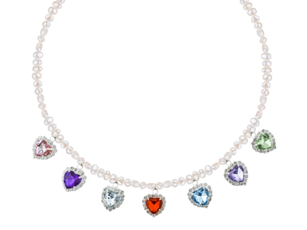 HEART Pearl Necklace Real Freshwater Pearl Necklace With Etsy