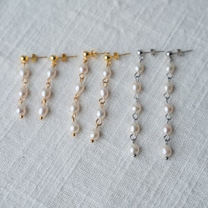 SAKURA (3 styles) Freshwater Pearl Drop Earrings, Gold Pearl Dangle Earrings, Bridal Earrings, Pearl Jewelry, Bridesmaid Gift, Gift for Her