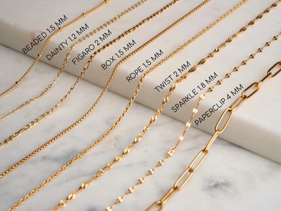 MINIMALIST 18K Gold Filled Chain Necklace, Box Chain, Rope Chain