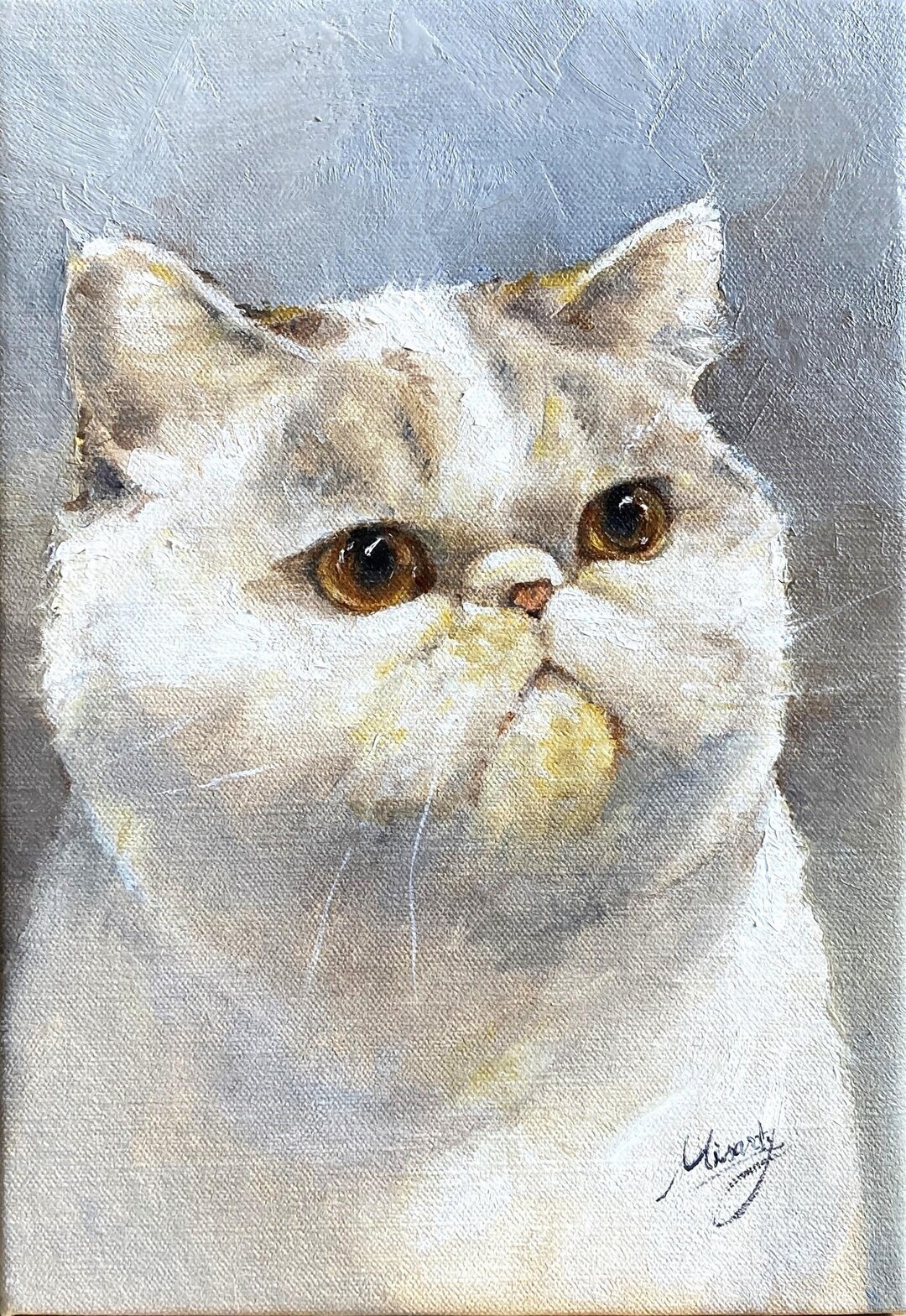 Custom Pet Portrait Oil Painting From Photo | Cat / Dog Memorial Gift ...