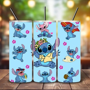 20oz Blue Alien- Stitch Tumbler Wrap