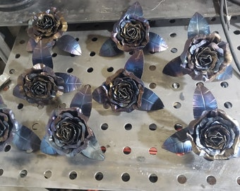 Hand made metal rose