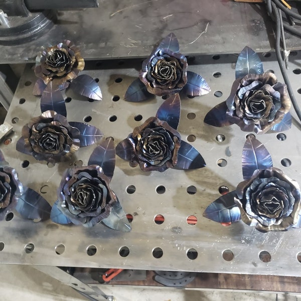 Hand made metal rose