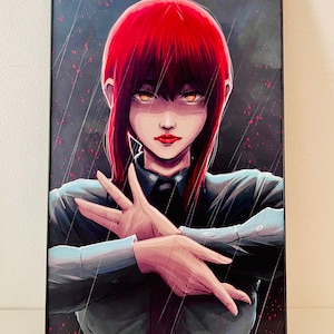 Fanart kettingzaagman &quot;Makima - Raining Blood&quot; | A3-posterafdruk