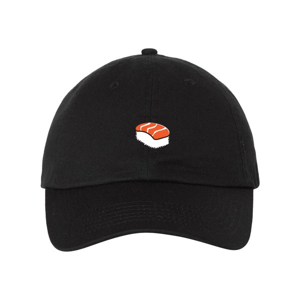 Salmon Nigiri, Sushi Hat, Adjustable Dad Hat, Embroidered Cap