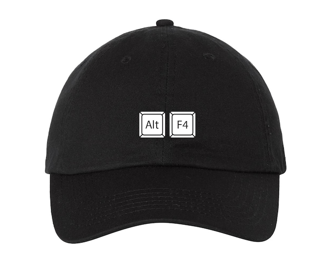 Alt F4 Rage Alt F4, Rage Quit Gamer Hat, Adjustable Dad Hat, Embroidered Cap - Etsy