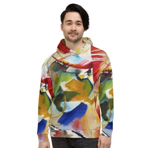 Vintage Wearable Art Kandinsky Painting with Green Center