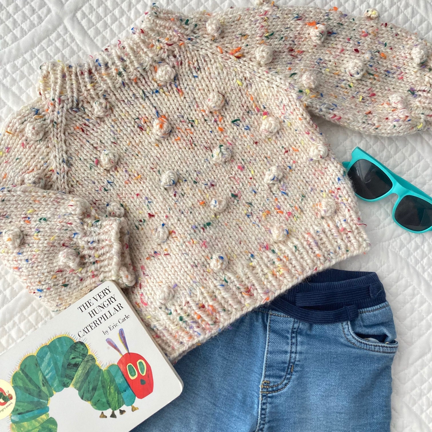 Baby Bobble Sweater Knitting Pattern PDF Etsy