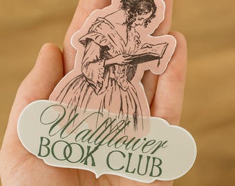 Wallflower Book Club Sticker: Regency Romance Reader Vinyl Decal