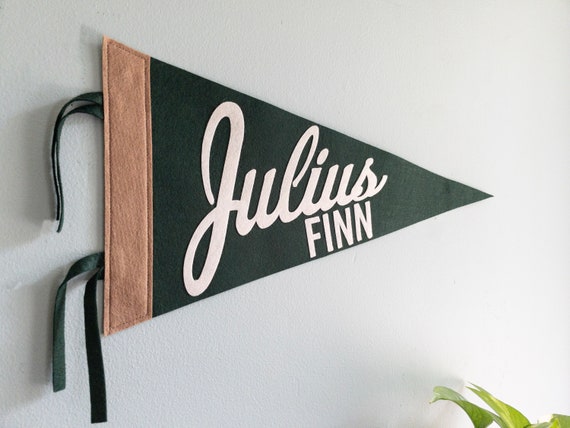 Custom Name Pennant Flag Large Personalized First Middle Double Name Baby Shower Gift Nursery Decor Baseball Felt Banner Sign Bedroom Decor