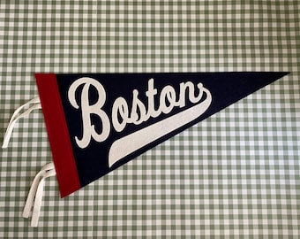 Banderín de fieltro de béisbol de Boston: Arte mural deportivo vintage