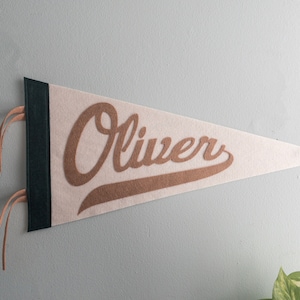 Custom Name Wool Felt Pennant, Nursery Decor
