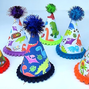 Dog Dinosaur Birthday Party Hat, 4&quot; Tall