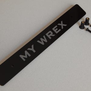 License Plate Delete laser cut and engraved from acrylic for Subaru WRX models with factory JDM 10mm holes 210mm apart