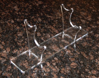 2-Tier Double Light Saber Display Stand laser cut from 1/4" clear acrylic