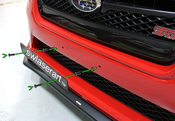 Eliminación Placa Matrícula Delantera Para Subaru JDM | Acrílico Negro 12" | Cubre Huecos 210mm | Southwest Laser Art