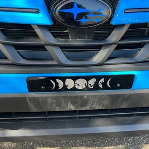 Moon Phases design License plate delete for Subaru with factory 10mm x 210mm round mounting holes ONLY