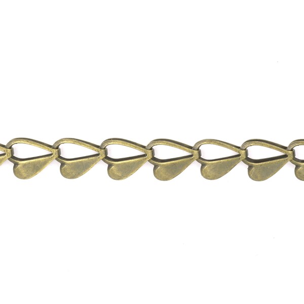 Heart Shaped Brass Chain-.75/ft