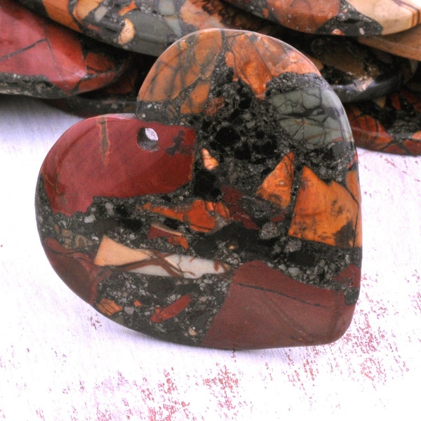 Stone Composite Heart Pendant-4.50