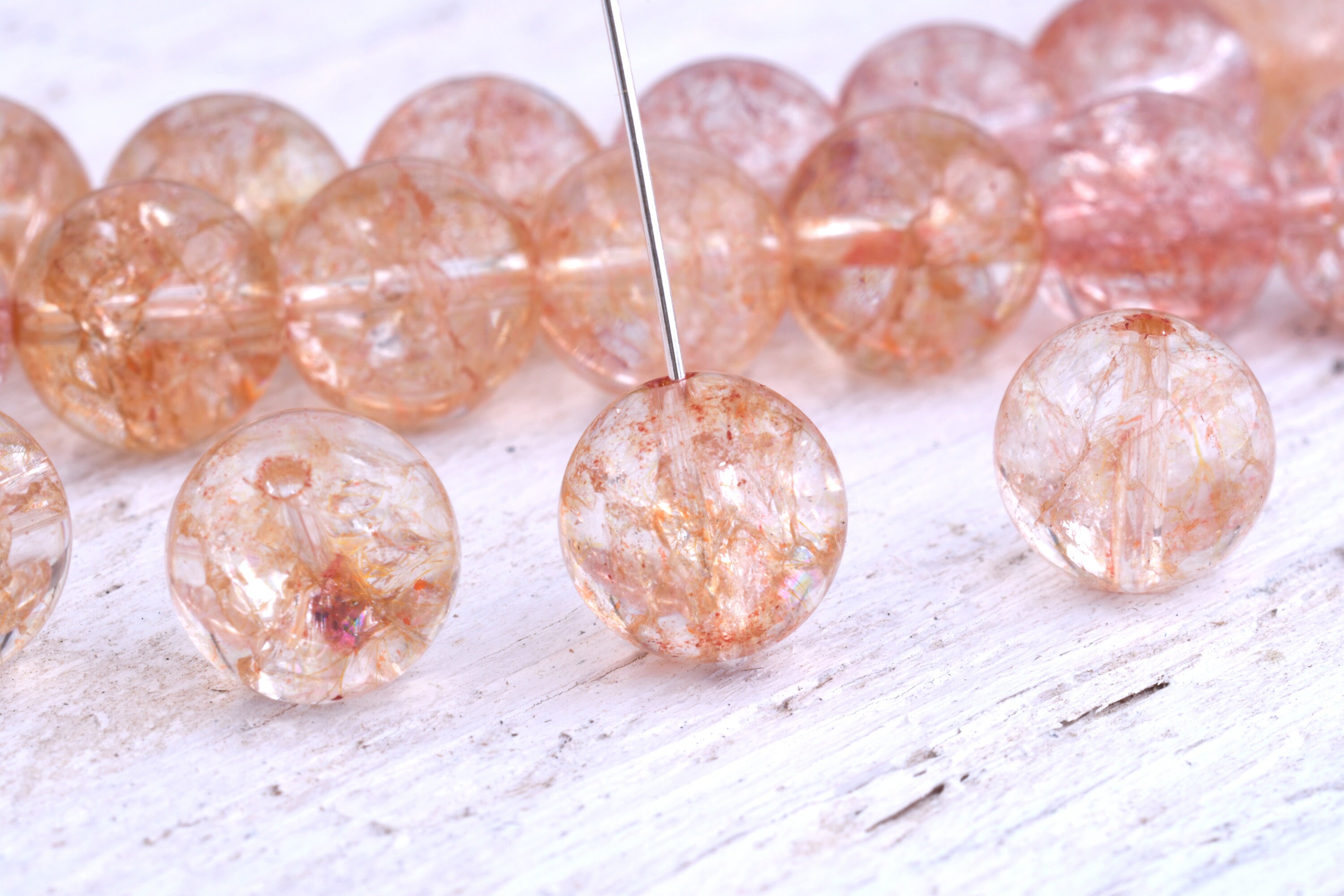 Peach Colored Quartz Crystal Rounds5.00 Etsy