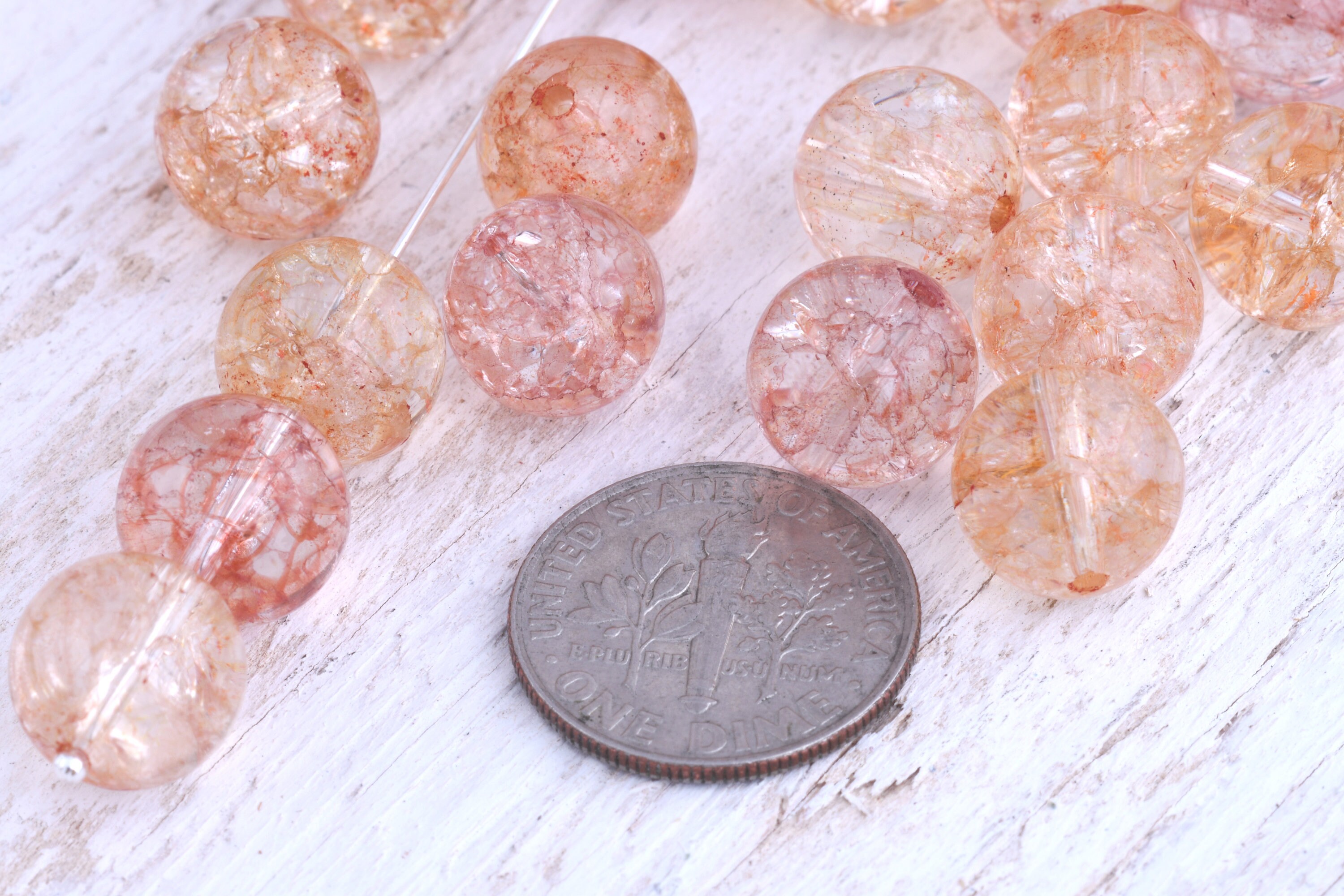 Peach Colored Quartz Crystal Rounds5.00 Etsy