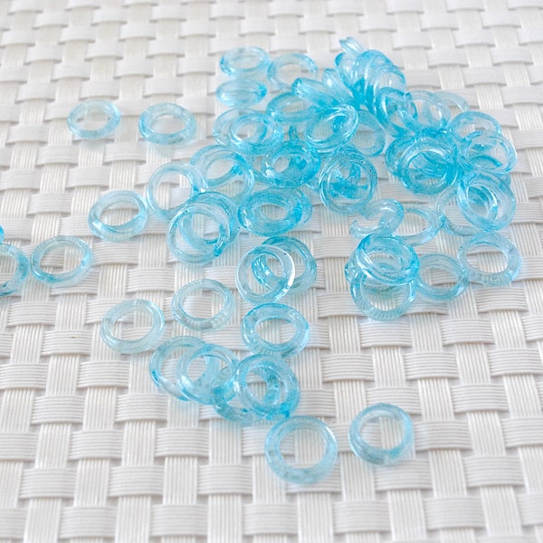 10 Handmade Recycled Glass Ring Beads 10-13mm