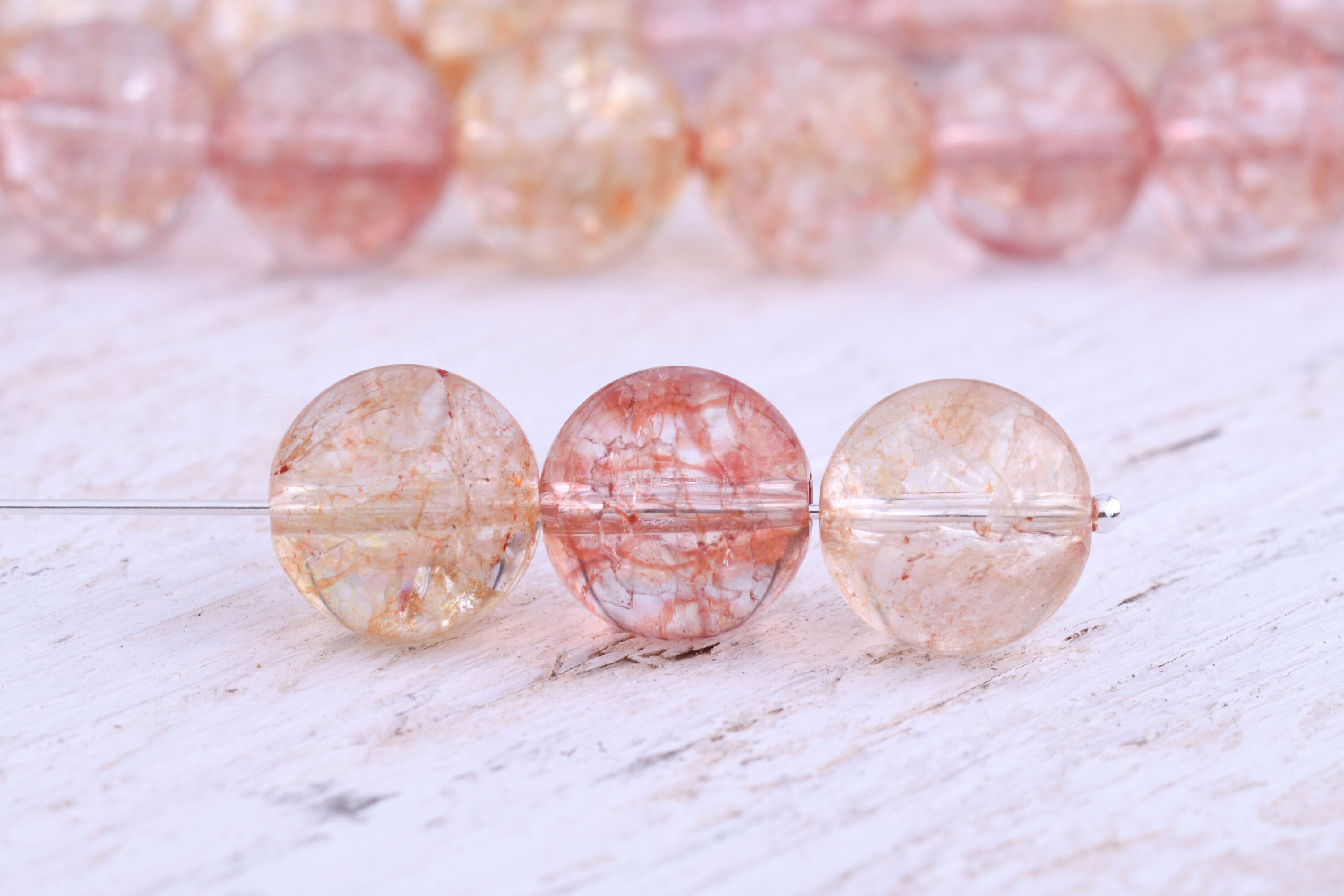 Peach Colored Quartz Crystal Rounds5.00 Etsy
