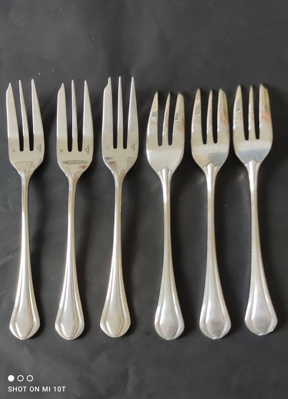 ARGENTERIE 6 FOURCHETTES DESSERT ERCUIS MODÈLE A LA RUSSE POINÇONS