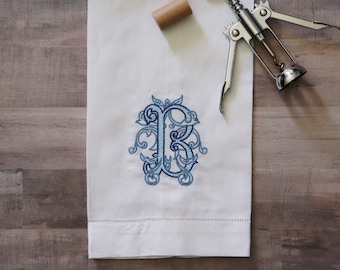 Personalized Hemstitch Guest Towel: Monogrammed Kitchen Towel