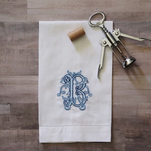 Spersonalizowany ręcznik gościnny z ściegiem hemstitch, monogramowany ręcznik kuchenny, serwetki do wózka barowego, prezent dla niej, prezent zaręczynowy, spersonalizowany prezent