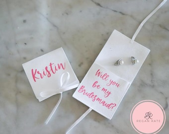 Personalized Microfiber Jewelry Pouch: Bridesmaid Proposal Gift