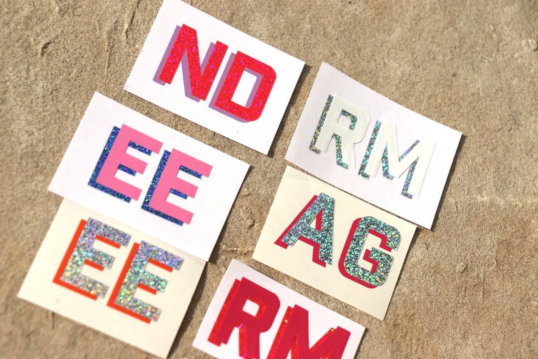 Double Layer Vinyl Decal, Monogram Decal, Tumbler Sticker, Sparkly