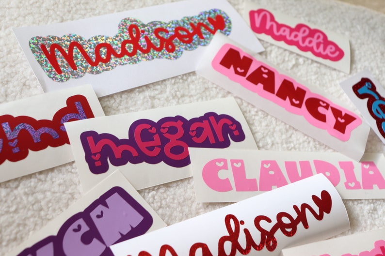 Personalized Name Vinyl Decal: Heart Sticker for Tumbler, Laptop - Etsy