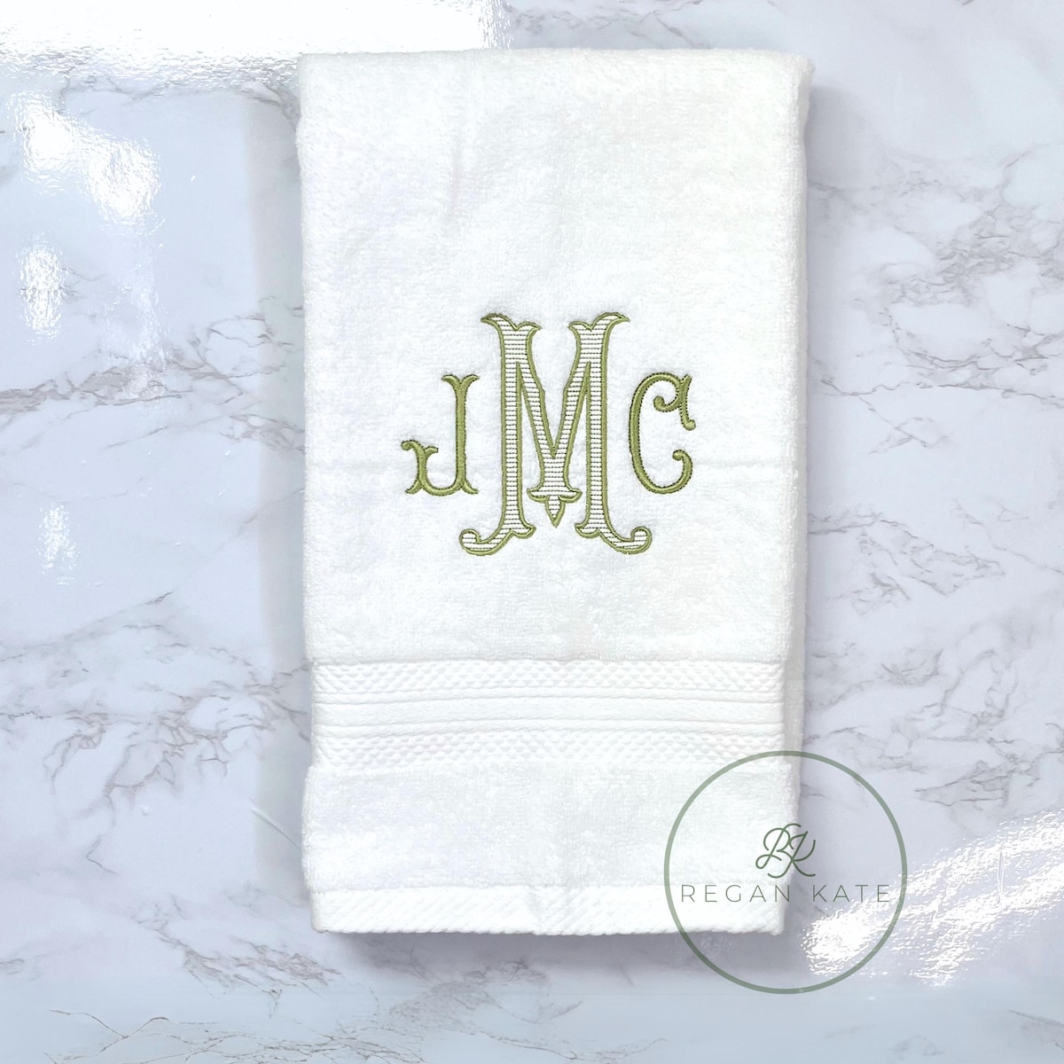 Monogrammed Hand Towel, Embroidered Bath Hand Towel, Sage Bathroom Decor, Wedding Registry Gift, Dorm Decor, Graduation Gift, Christmas Gift - Etsy
