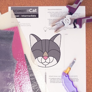 Stained Glass Pattern | Cat | DIGITAL DOWNLOAD