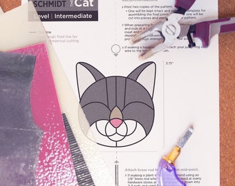 Gebrandschilderd glaspatroon | Kat | DIGITALE DOWNLOAD