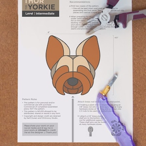 Stained Glass Pattern | Yorkie | Yorkshire Terrier | DIGITAL DOWNLOAD