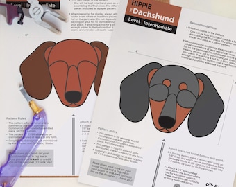 Gebrandschilderd glaspatroon | Hond | Teckel | DIGITALE DOWNLOAD