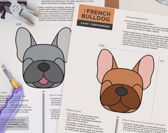Gebrandschilderd glaspatroon | Franse Buldog | Hond | DIGITALE DOWNLOAD