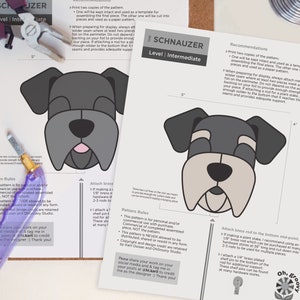 Stained Glass Pattern | Shnauzer | Dog | DIGITAL DOWNLOAD